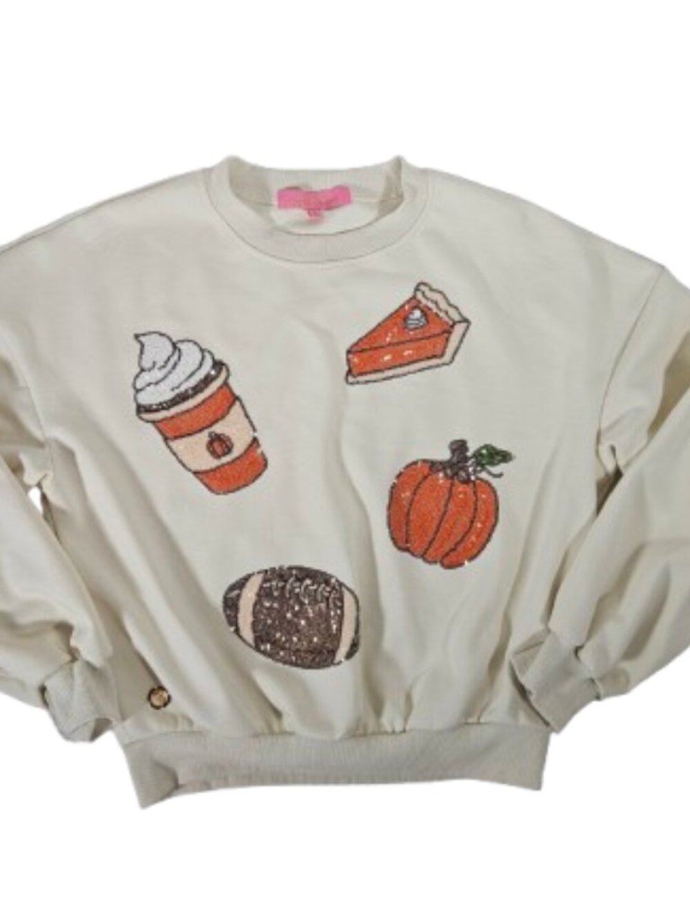 Simply Southern Fall Pumpkin Theme Sweatshirt Women's Size Small Sequined